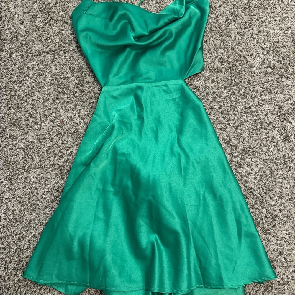 Elegant Strapless Green Dress